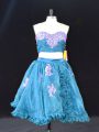 Sweetheart Sleeveless Organza Military Ball Gowns Appliques and Ruffles Zipper