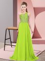 Chiffon Sleeveless Floor Length Mother Of The Bride Dress and Beading