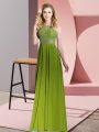 Clearance Scoop Sleeveless Chiffon Prom Party Dress Beading Backless