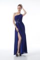 New Style One Shoulder Sleeveless Chiffon Celebrity Prom Dress Beading and Ruching Backless