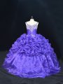 Flare Sleeveless Brush Train Lace Up Beading and Pick Ups Sweet 16 Quinceanera Dress