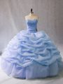 Affordable Sleeveless Lace Up Beading and Pick Ups Quince Ball Gowns