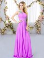 Luxury Lilac One Shoulder Neckline Beading Quinceanera Court of Honor Dress Sleeveless Zipper