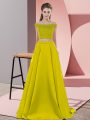 Dynamic Olive Green Sleeveless Beading Backless Prom Homecoming Dress