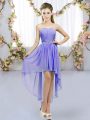 Glittering Lavender Sweetheart Neckline Beading Dama Dress Sleeveless Lace Up