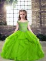 Luxurious Off The Shoulder Sleeveless Side Zipper Little Girls Pageant Dress Tulle