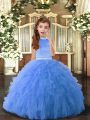 Halter Top Sleeveless Tulle Little Girls Pageant Dress Beading Backless