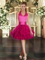 Halter Top Sleeveless Tulle Custom Made Ruffles Lace Up