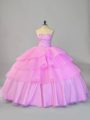 New Style Sleeveless Lace Up Floor Length Ruffled Layers 15 Quinceanera Dress