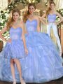 Luxurious Sleeveless Ruffles Lace Up Vestidos de Quinceanera