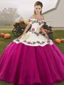 Decent Organza Sleeveless Floor Length Ball Gown Prom Dress and Embroidery