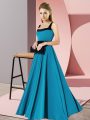 Affordable Teal Zipper Damas Dress Belt Sleeveless Floor Length
