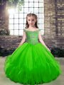 Popular Lace Up Glitz Pageant Dress Beading Sleeveless Floor Length