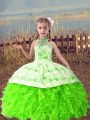 Ball Gowns Little Girls Pageant Gowns Halter Top Organza Sleeveless Floor Length Lace Up