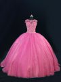 Fancy Sleeveless Beading and Lace and Sequins Lace Up Quince Ball Gowns