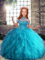 Sleeveless Beading and Ruffles Lace Up Pageant Dress Womens