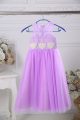 Smart Lavender Sleeveless Tulle Zipper Toddler Flower Girl Dress for Wedding Party