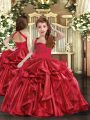 Organza Sleeveless Floor Length Little Girl Pageant Dress and Ruffles