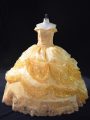 High End Off The Shoulder Sleeveless Organza Sweet 16 Dress Beading and Pick Ups Lace Up