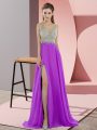 Empire Sleeveless Lavender Mother Of The Bride Dress Sweep Train Zipper