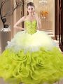 Excellent Sleeveless Lace Up Floor Length Beading and Ruffles Sweet 16 Quinceanera Dress