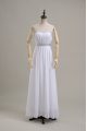 Stylish White Sleeveless Beading Floor Length Bridal Gown