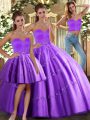Artistic Beading Vestidos de Quinceanera Purple Lace Up Sleeveless Floor Length