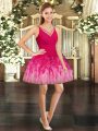High Quality Multi-color Sleeveless Mini Length Ruffles Backless Runway Inspired Dress