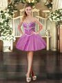 Stylish Mini Length Lavender Prom Homecoming Dress Sweetheart Sleeveless Lace Up