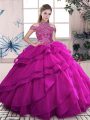 Inexpensive High-neck Sleeveless Organza Sweet 16 Dress Beading and Ruffled Layers Lace Up