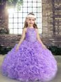 Sleeveless Beading and Ruching Lace Up Pageant Dresses