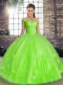 Most Popular Off The Shoulder Sleeveless Lace Up Sweet 16 Quinceanera Dress Tulle