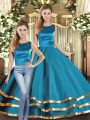 Pretty Sleeveless Ruffled Layers Lace Up Quinceanera Dress