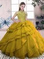 Latest Sleeveless Beading and Ruffled Layers Lace Up Quinceanera Dress
