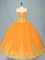 Sweet Gold Sweetheart Neckline Beading Quinceanera Gown Sleeveless Lace Up