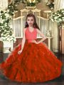Sleeveless Ruffles Lace Up Little Girl Pageant Dress
