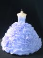Lavender Sweetheart Neckline Embroidery and Pick Ups and Hand Made Flower Quinceanera Gowns Sleeveless Lace Up