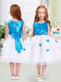 Fantastic White Sleeveless Organza Zipper Flower Girl Dress for Wedding Party