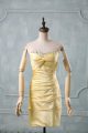 Mini Length Yellow Prom Party Dress Sweetheart Sleeveless Side Zipper