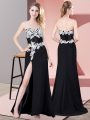 Amazing Chiffon Sleeveless Floor Length Prom Dress and Lace and Appliques