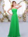 Sweetheart Sleeveless Chiffon Quinceanera Court of Honor Dress Hand Made Flower Lace Up