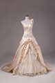 Champagne Lace Up Quince Ball Gowns Embroidery and Hand Made Flower Sleeveless Brush Train