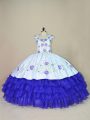 Cap Sleeves Embroidery and Ruffled Layers Lace Up 15 Quinceanera Dress
