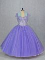 Sweetheart Sleeveless Tulle Sweet 16 Quinceanera Dress Beading Lace Up