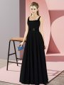 Best Selling Floor Length Black Damas Dress Square Sleeveless Zipper