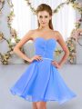 Baby Blue Wedding Party Dress Wedding Party with Ruching Sweetheart Sleeveless Lace Up