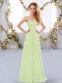 High Quality Yellow Green Dama Dress for Quinceanera Wedding Party with Ruching Sweetheart Sleeveless Lace Up