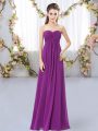 Chiffon Sleeveless Floor Length Dama Dress for Quinceanera and Ruching