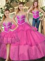 Custom Designed Sweetheart Sleeveless Lace Up Quinceanera Dress Lilac Tulle