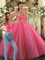 Sweetheart Sleeveless Tulle Quinceanera Gown Beading Lace Up